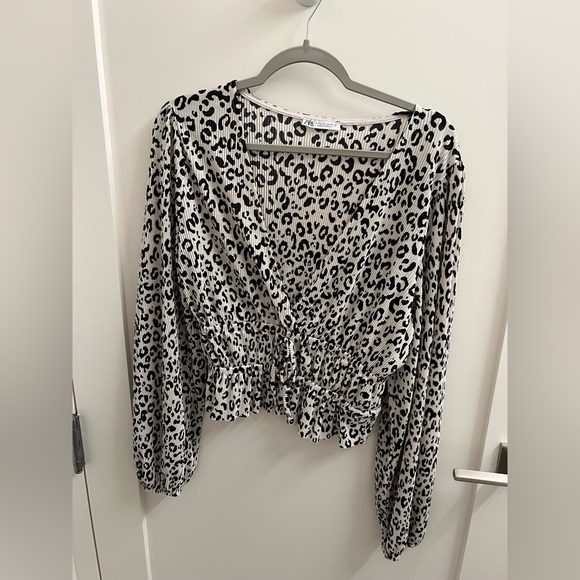 Zara Leopard Print Top | Size L - Picture 2 of 3